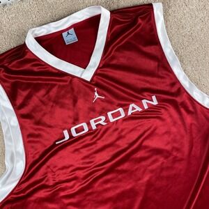 Jordan Basketball Jersey XXL Mens Red White Sleeveless Athletic Top